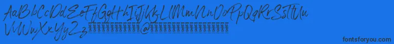 Panterick Demo Version-Schriftart – Schwarze Schriften auf blauem Hintergrund