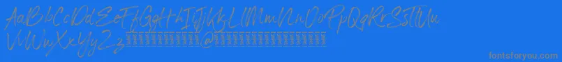 Panterick Demo Version-fontti – harmaat kirjasimet sinisellä taustalla
