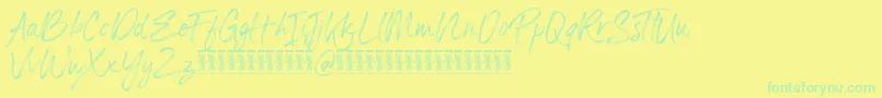 Panterick Demo Version-Schriftart – Grüne Schriften auf gelbem Hintergrund