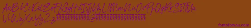 Panterick Demo Version-Schriftart – Violette Schriften auf braunem Hintergrund