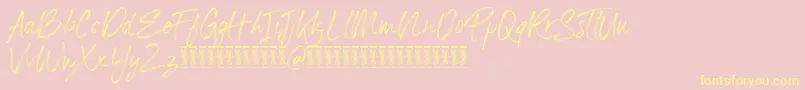 Panterick Demo Version Font – Yellow Fonts on Pink Background