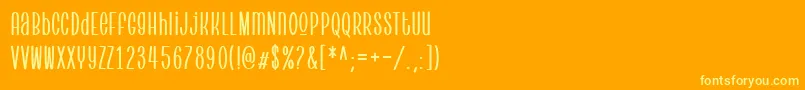 フォントPantura – オレンジの背景に黄色の文字