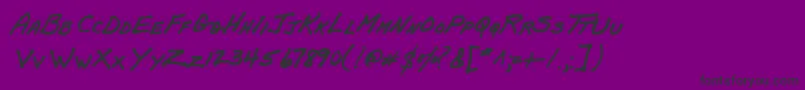 フォントPapaManAOE – 紫の背景に黒い文字