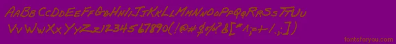 PapaManAOE Font – Brown Fonts on Purple Background