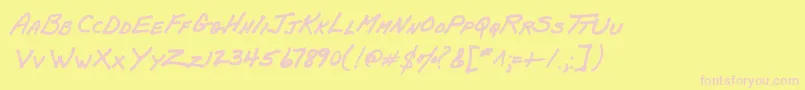 PapaManAOE Font – Pink Fonts on Yellow Background