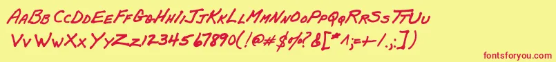 PapaManAOE Font – Red Fonts on Yellow Background