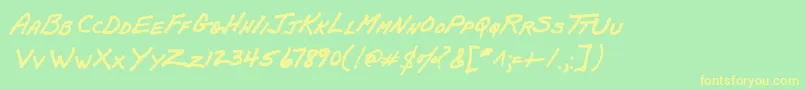 PapaManAOE Font – Yellow Fonts on Green Background