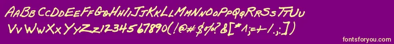 PapaManAOE Font – Yellow Fonts on Purple Background