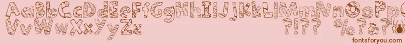 Paper Mache Font – Brown Fonts on Pink Background