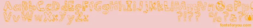 Paper Mache-Schriftart – Orangefarbene Schriften auf rosa Hintergrund