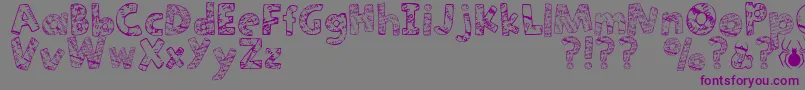 Paper Mache Font – Purple Fonts on Gray Background