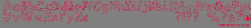 Paper Mache Font – Red Fonts on Gray Background