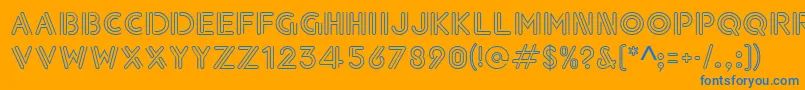 Paperclip Font – Blue Fonts on Orange Background