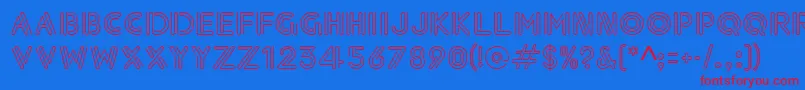 Paperclip Font – Red Fonts on Blue Background