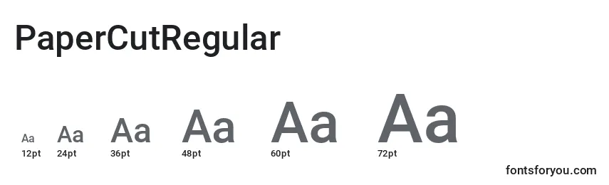 Размеры шрифта PaperCutRegular (136471)