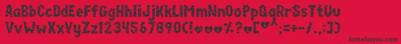 paperhearts Font – Black Fonts on Red Background