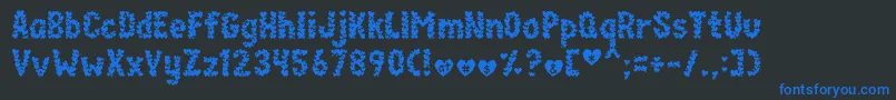 paperhearts Font – Blue Fonts on Black Background