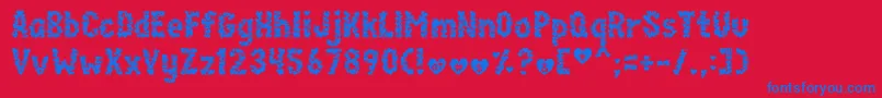 paperhearts Font – Blue Fonts on Red Background