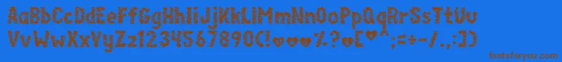 paperhearts Font – Brown Fonts on Blue Background