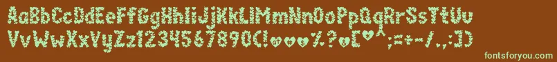 paperhearts-fontti – vihreät fontit ruskealla taustalla