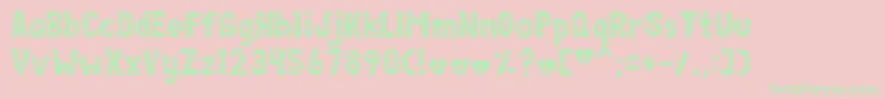 paperhearts Font – Green Fonts on Pink Background