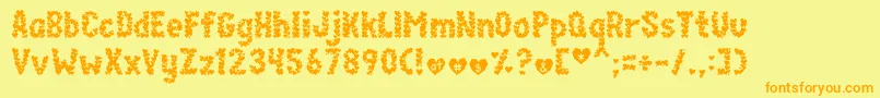 paperhearts Font – Orange Fonts on Yellow Background