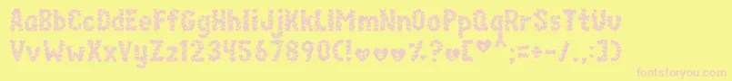 paperhearts-Schriftart – Rosa Schriften auf gelbem Hintergrund