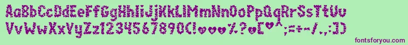 paperhearts Font – Purple Fonts on Green Background