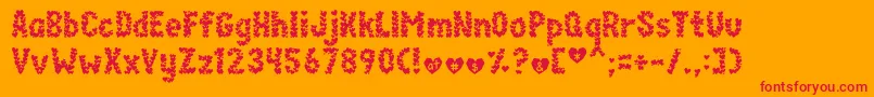 Czcionka paperhearts – czerwone czcionki na pomarańczowym tle
