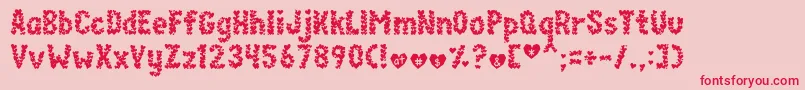 paperhearts Font – Red Fonts on Pink Background