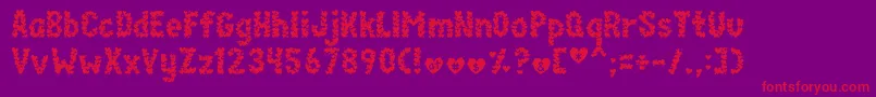 paperhearts Font – Red Fonts on Purple Background