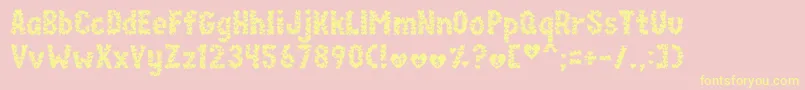 fuente paperhearts – Fuentes Amarillas Sobre Fondo Rosa