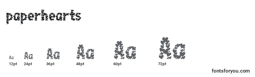 Размеры шрифта Paperhearts (136473)