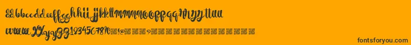 PaperScraps-Schriftart – Schwarze Schriften auf orangefarbenem Hintergrund