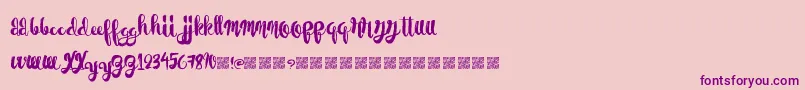 PaperScraps-Schriftart – Violette Schriften auf rosa Hintergrund