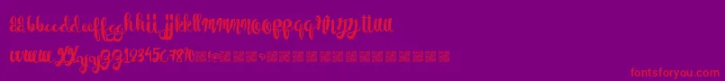 PaperScraps Font – Red Fonts on Purple Background