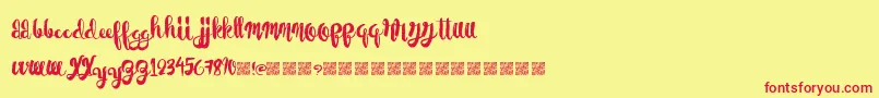 PaperScraps Font – Red Fonts on Yellow Background