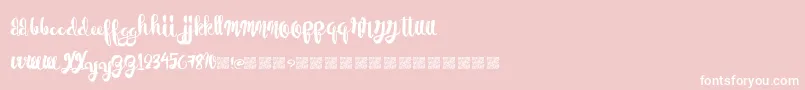 PaperScraps-Schriftart – Weiße Schriften auf rosa Hintergrund