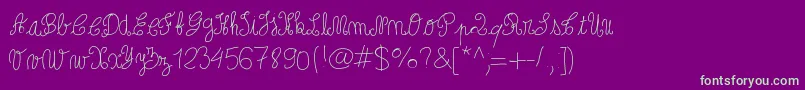 Papoune Font – Green Fonts on Purple Background