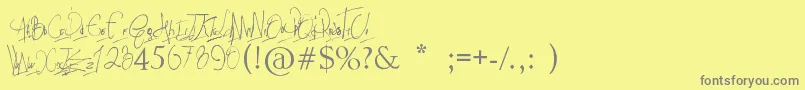 フォントPapposBlues    font – 黄色の背景に灰色の文字