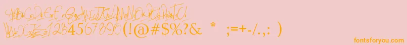 PapposBlues    font-Schriftart – Orangefarbene Schriften auf rosa Hintergrund