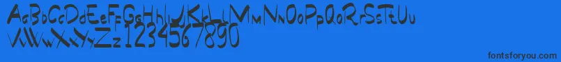 フォントPapua Demo – 黒い文字の青い背景