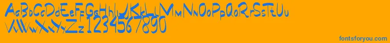 Papua Demo Font – Blue Fonts on Orange Background