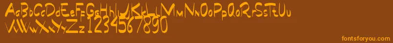 Papua Demo Font – Orange Fonts on Brown Background