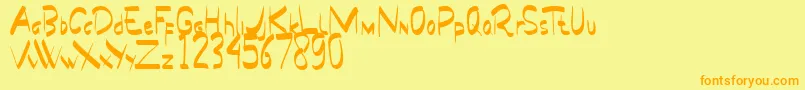 Papua Demo Font – Orange Fonts on Yellow Background