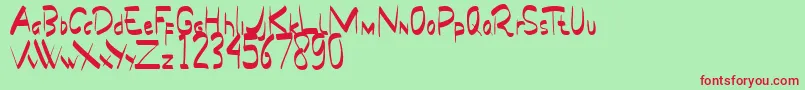 Papua Demo Font – Red Fonts on Green Background