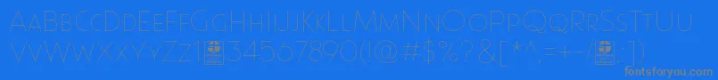 Paque Grotesque Thin Demo-Schriftart – Graue Schriften auf blauem Hintergrund