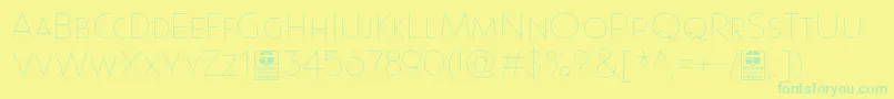 Paque Grotesque Thin Demo Font – Green Fonts on Yellow Background