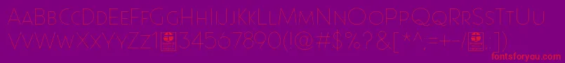 Paque Grotesque Thin Demo Font – Red Fonts on Purple Background