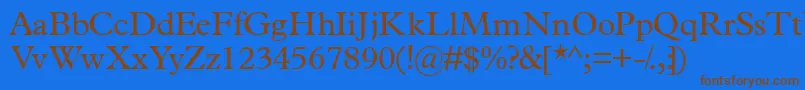 Terminusssk Font – Brown Fonts on Blue Background